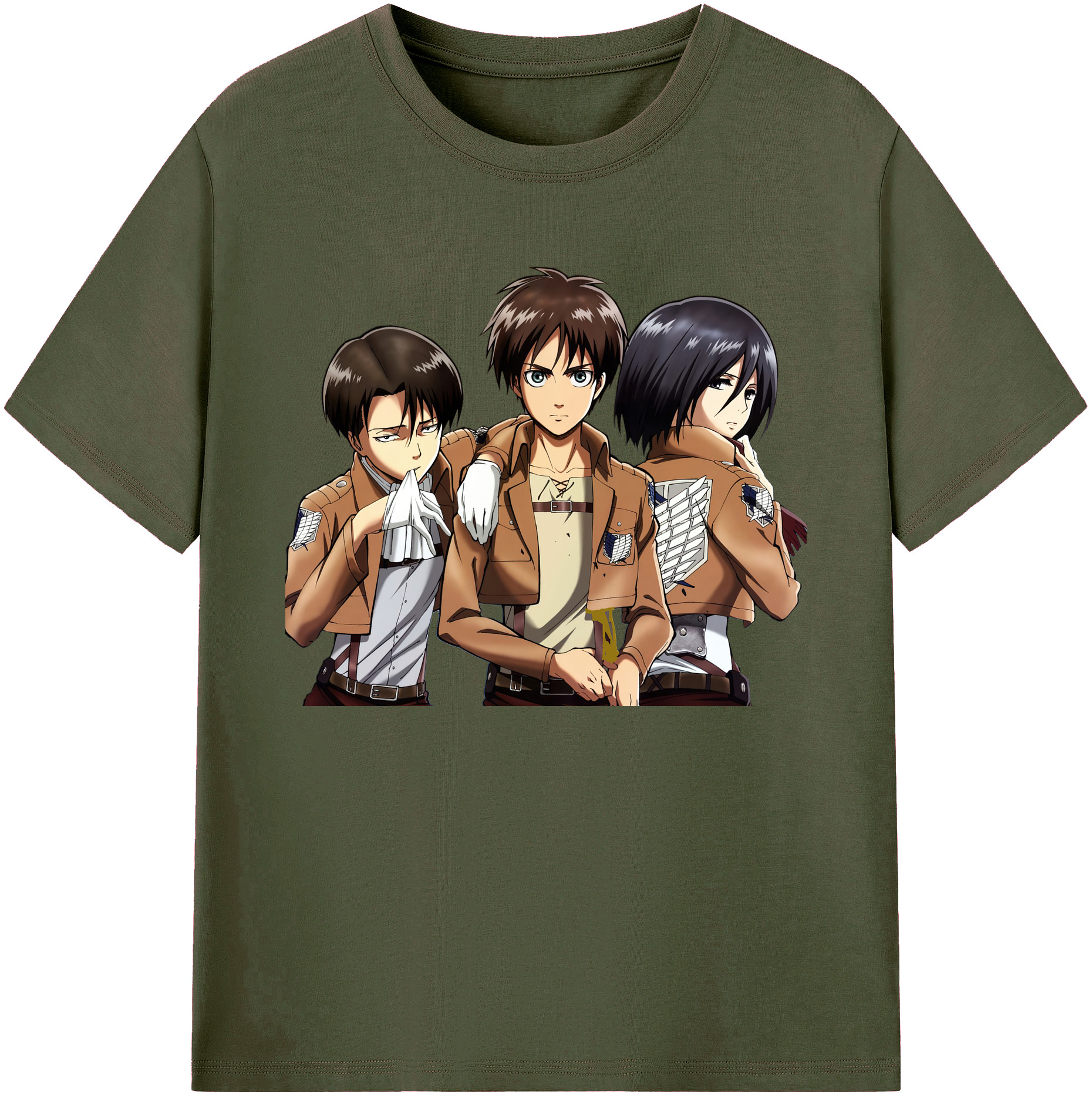 （画像用） 進撃の巨人 エレン･イェーガー Attack on Titan Eren Jäger 綿100％ メンズ半袖Tシャツ｜肌触りやわらか＆通気性